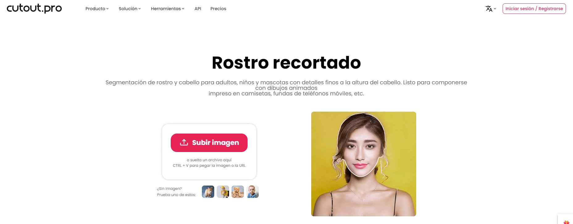 Rostro recortado de cutout